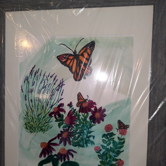 Original Watercolor Painting Monarch Waystation -Butterfly Kentucky Framed 17x21 - Picture 9 of 9